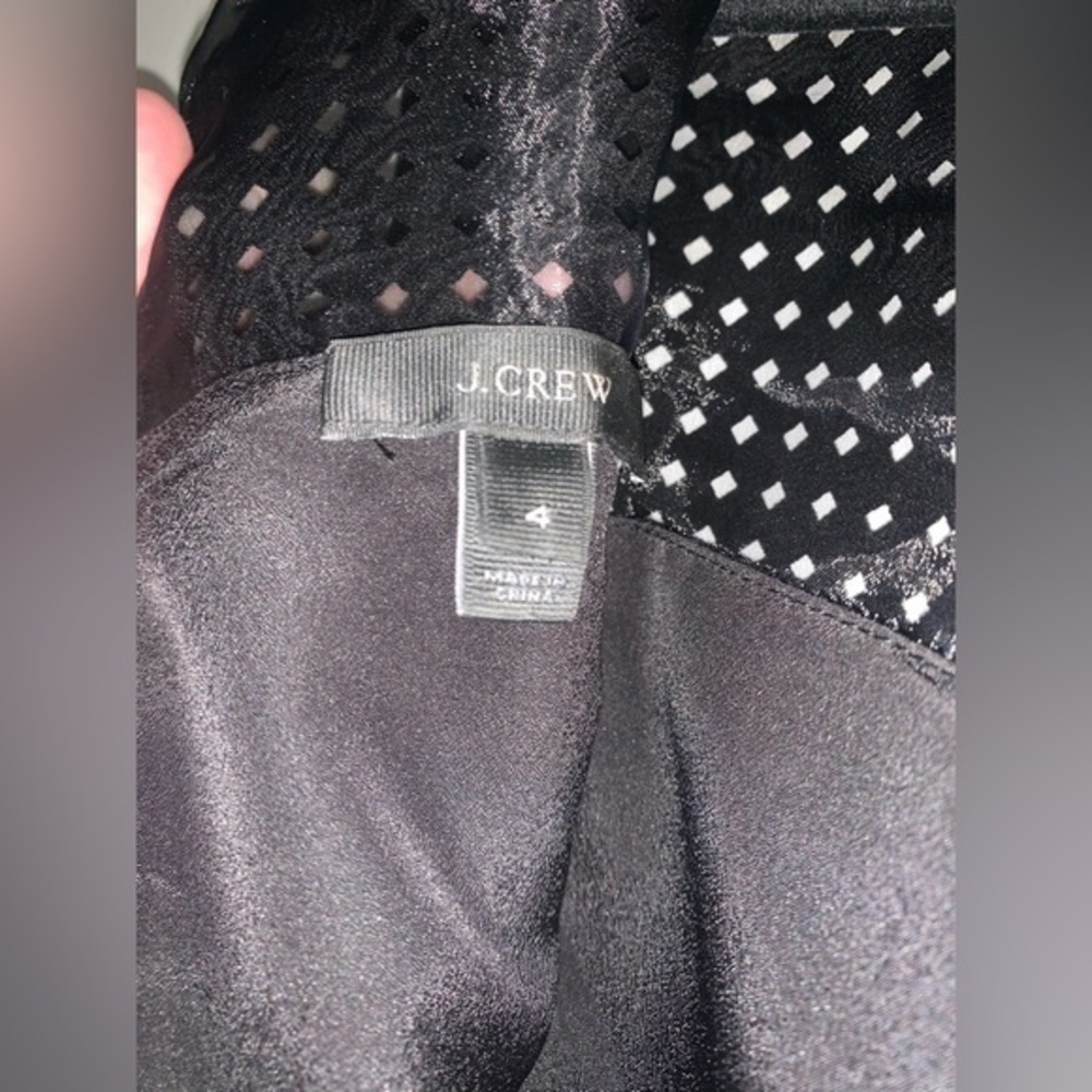 J. Crew black silk‎ blend perforated A-line dress size 4 - Picture 12 of 12